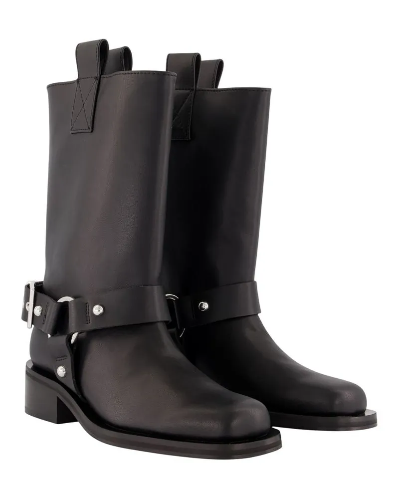 Ganni Women's Mid-Calf Boots -  Synthetic Black Shoes Ankle-Boots Black