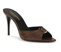 Women's Babylone Smooth Leather Mules Aesthetic Brown Sandal