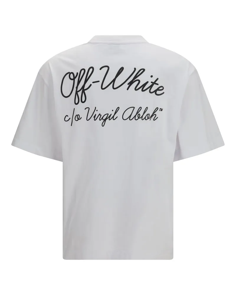 OFF-WHITE Men's Script Skate T-Shirt White Cotton T-Shirts And Polos White
