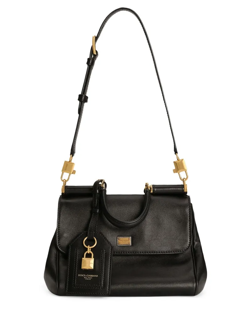 Dolce & Gabbana Women's Handbag My Sicily Black Pvc Shoulder Bags Black