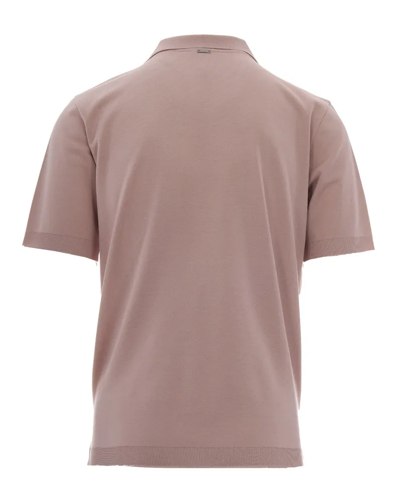 Herno Double-Layer Cotton Piqué Polo — Pink 