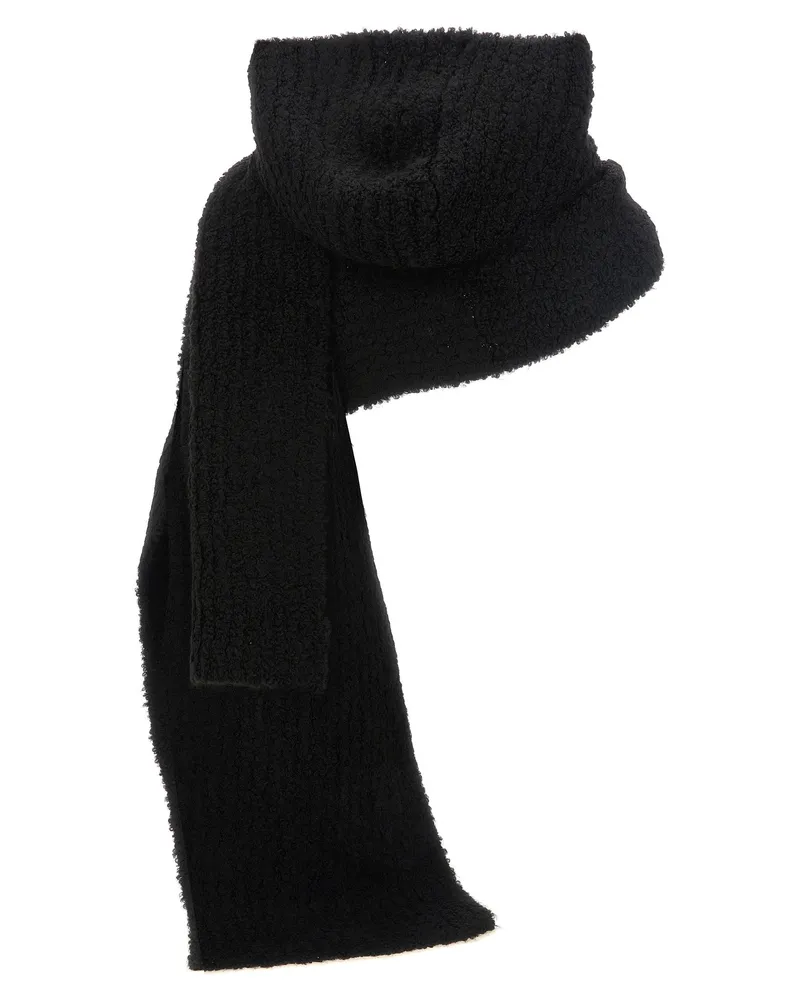 Maison Margiela Bouclé Textured Scarf — Black Black