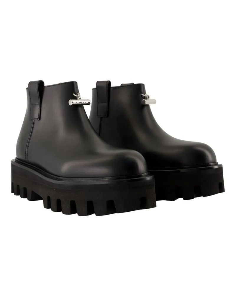 Alexander McQueen Women's Ankle Boots -  Leather Black Calfskin Shoes Ankle-Boots Black