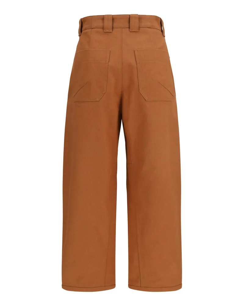 Chloé Women's Cotton Canvas Barrel-Leg Pants Blushy Pink Trousers Orange
