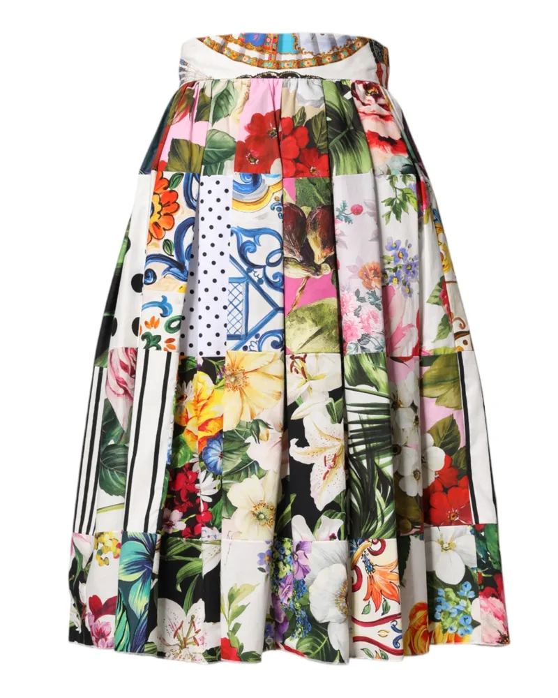 Dolce & Gabbana Patchwork Floral Skirt — Multicolor Multicolor