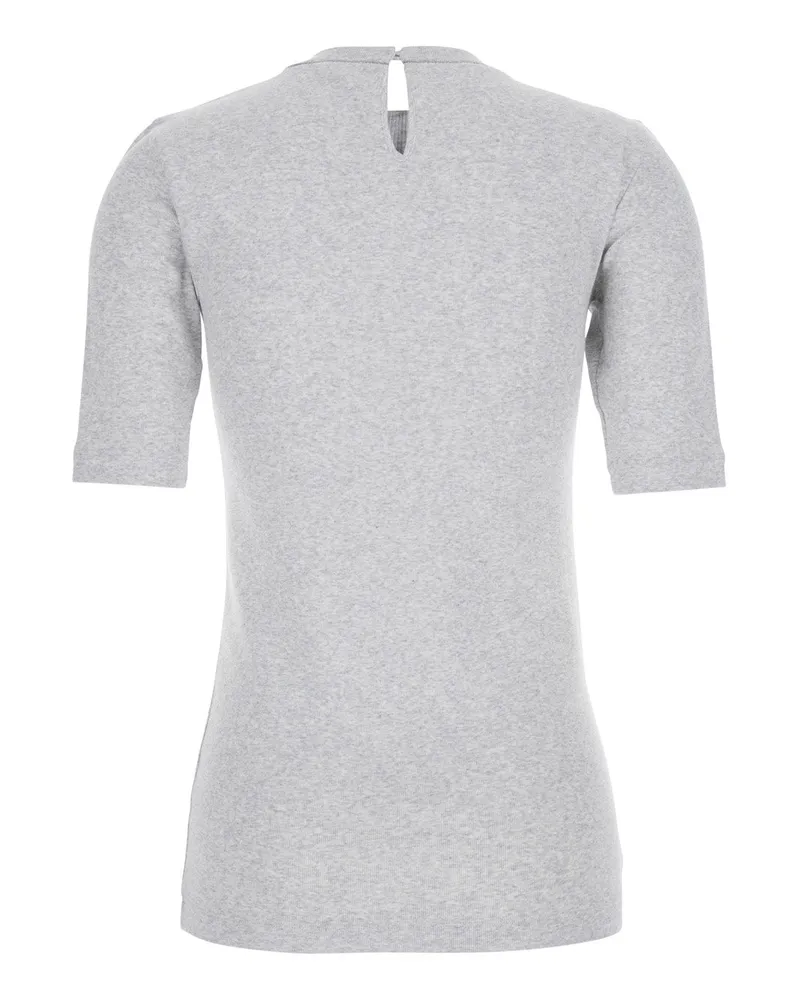 Brunello Cucinelli Women's T-Shirt Crew Neck Grey Cotton T-Shirts & Jerseys Gray