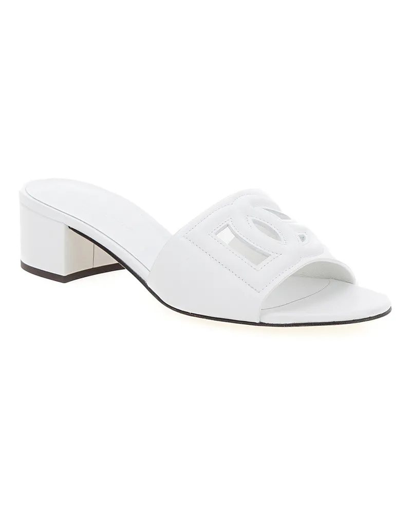 Dolce & Gabbana Women's Mules White Leather Low Heel White
