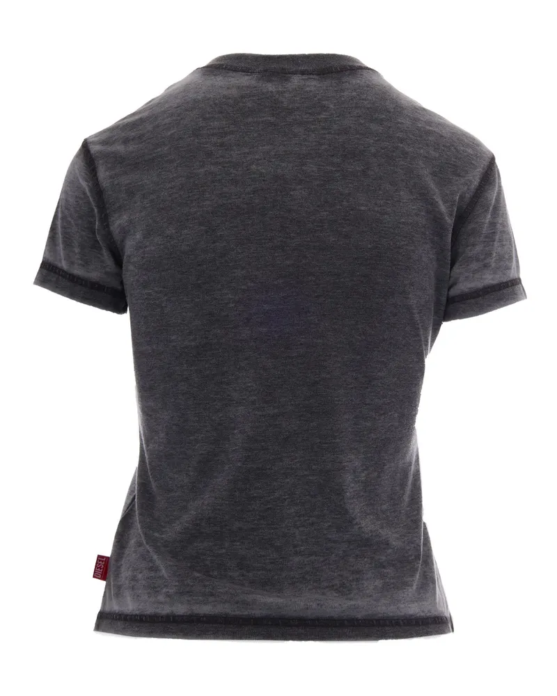 Diesel Women T-Shirt Lla Off-Black Polyester Cotton T-Shirts & Jerseys Off/black Gray