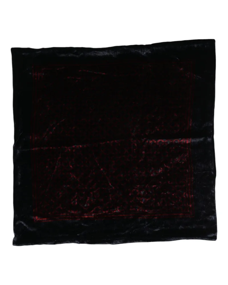 Dolce & Gabbana Black Red Viscose Square Men Foulard Scarf And Polyester Cotton Black