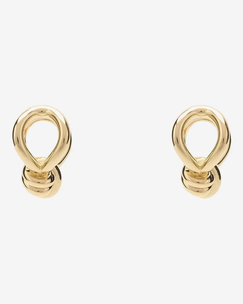 Bottega Veneta Women's Knot Earrings Yellow Gold Silver Gold