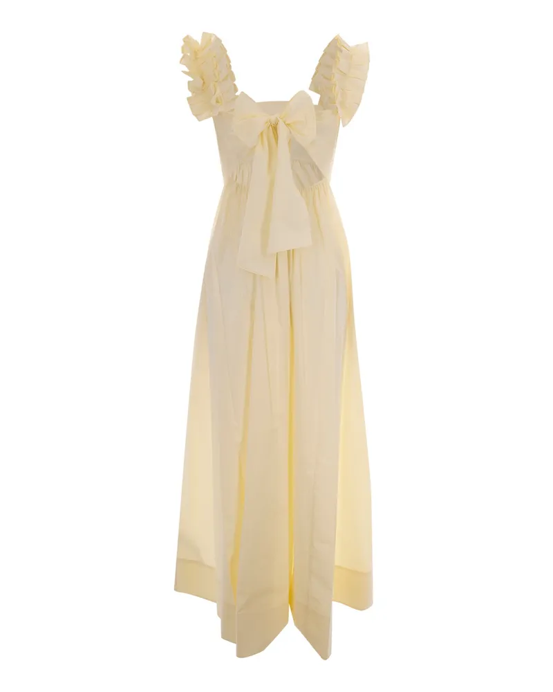 Liu Jo Women's Ruched Dress Sorbet Lemon Cotton Evening Suits Yellow