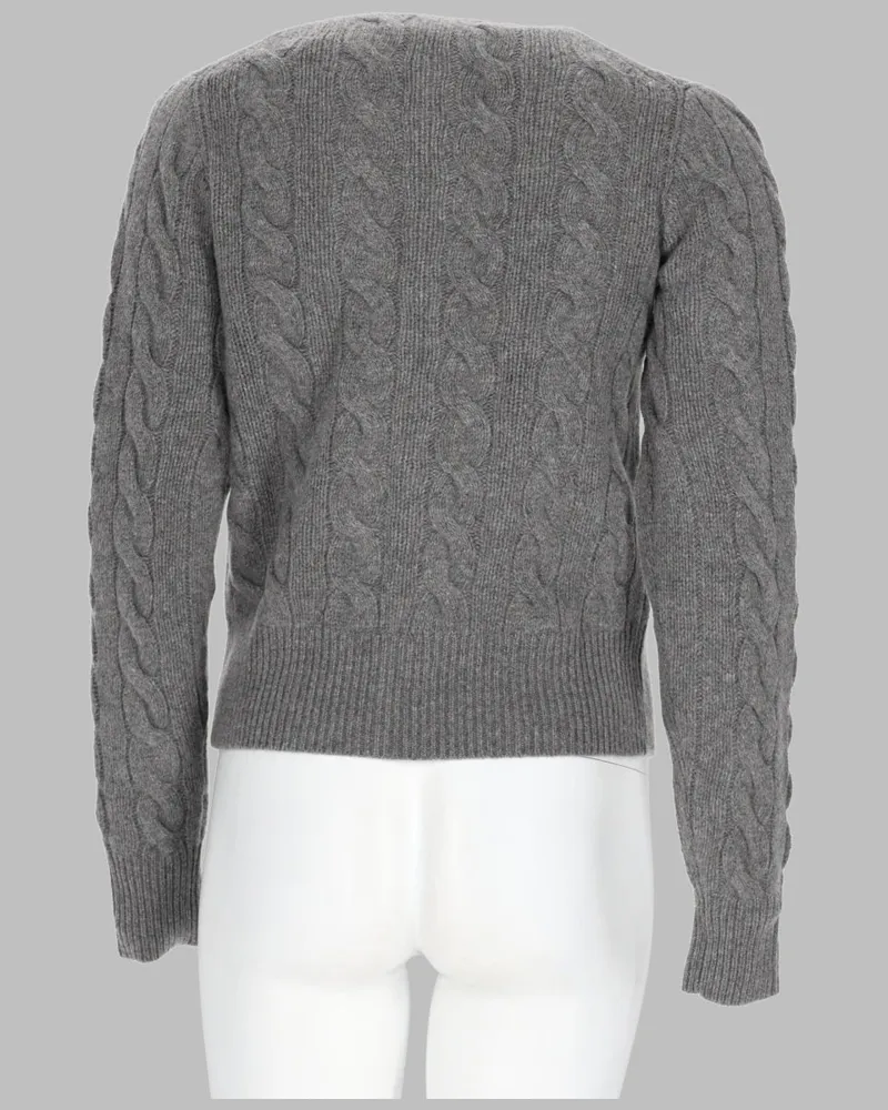 Ralph Lauren Women's Cable-Knit Wool & Cashmere Cardigan Grey Jumpers Sweater Gray