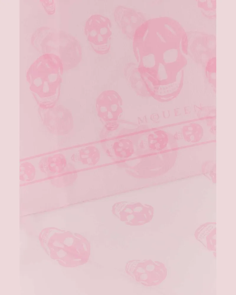 Alexander McQueen Women's Printed Silk Foulard Rosepink Exterior: Sciarpe E Scarfs Pink