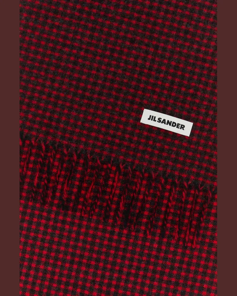 Jil Sander Men's Embroidered Wool Scarf 648 Exterior: Virgin Sciarpe E Foulard Scarfs Red