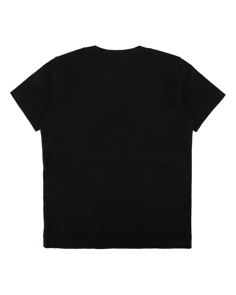 Stone Island Logo-Embroidered Cotton T-Shirt — Black Black