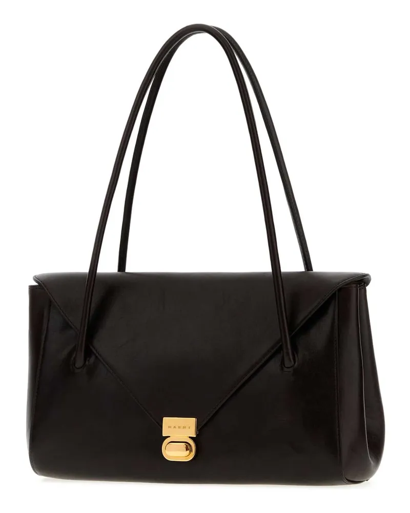 Marni Leather Shoulder Bag — Black Black