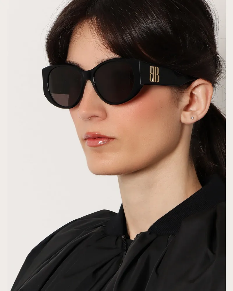 Balenciaga Women's Acetate Sunglasses Black Acetato Black
