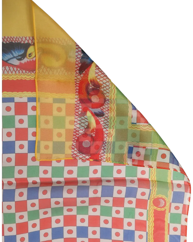 Dolce & Gabbana Carretto Print Silk Stole Scarf — Multicolor Multicolor