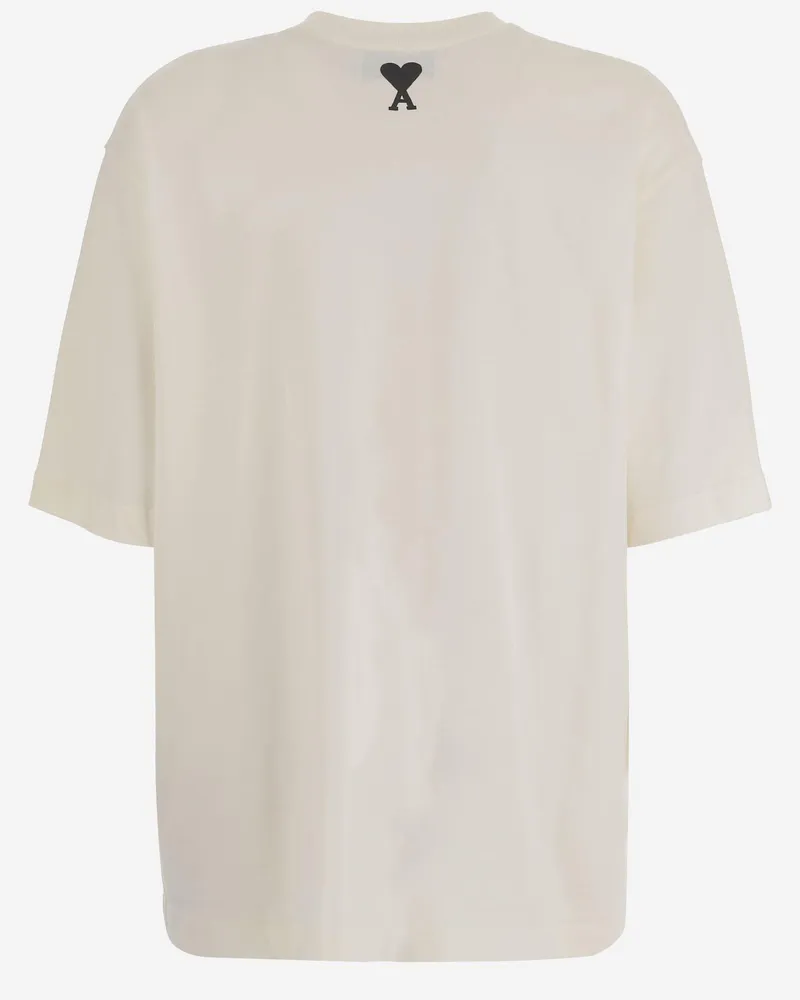 AMI Paris Logo Print T-Shirt — White White