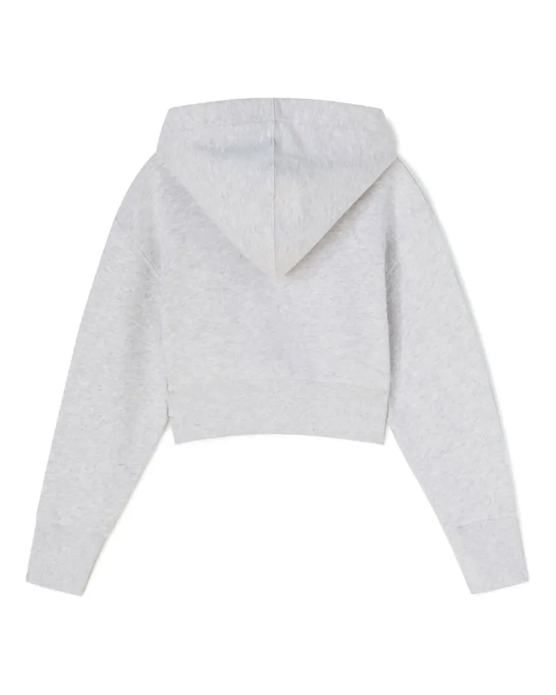 Palm Angels Cropped Cotton Sweatshirt — Gray Gray