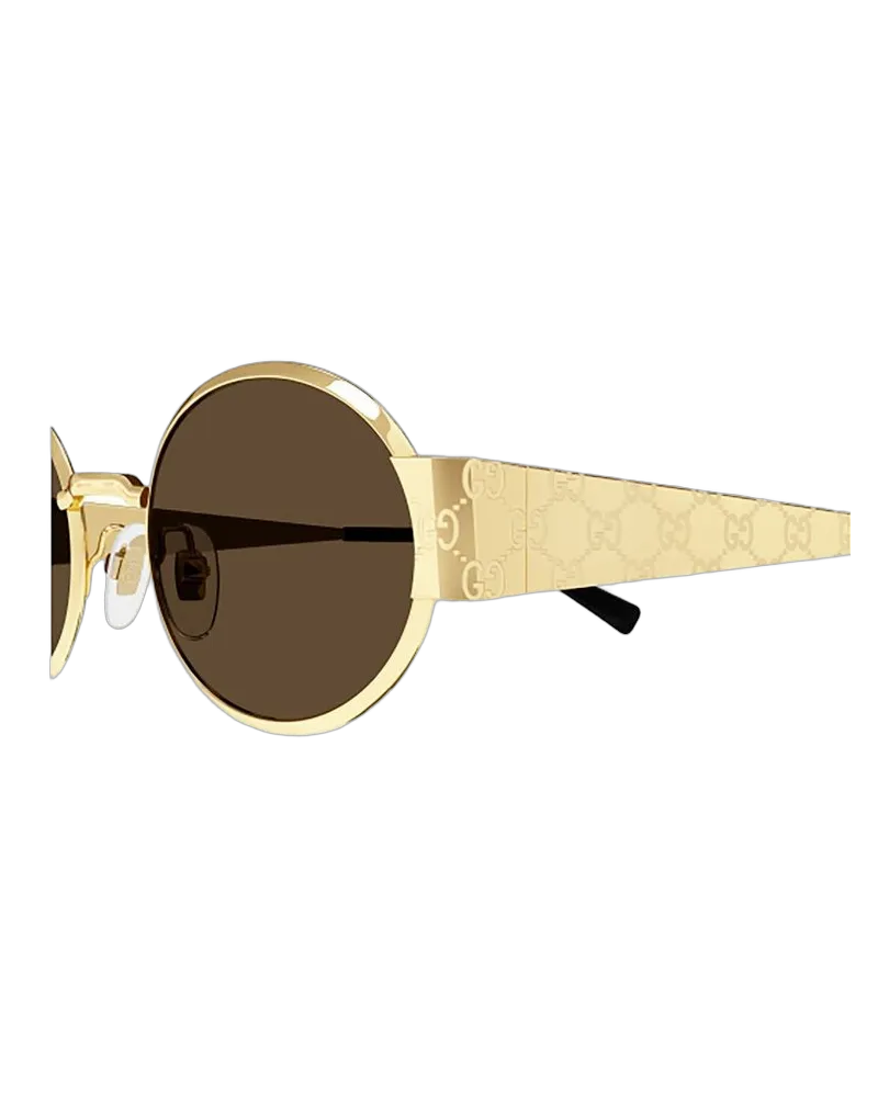 Gucci Unisex Sunglasses Metallic Metal Gold