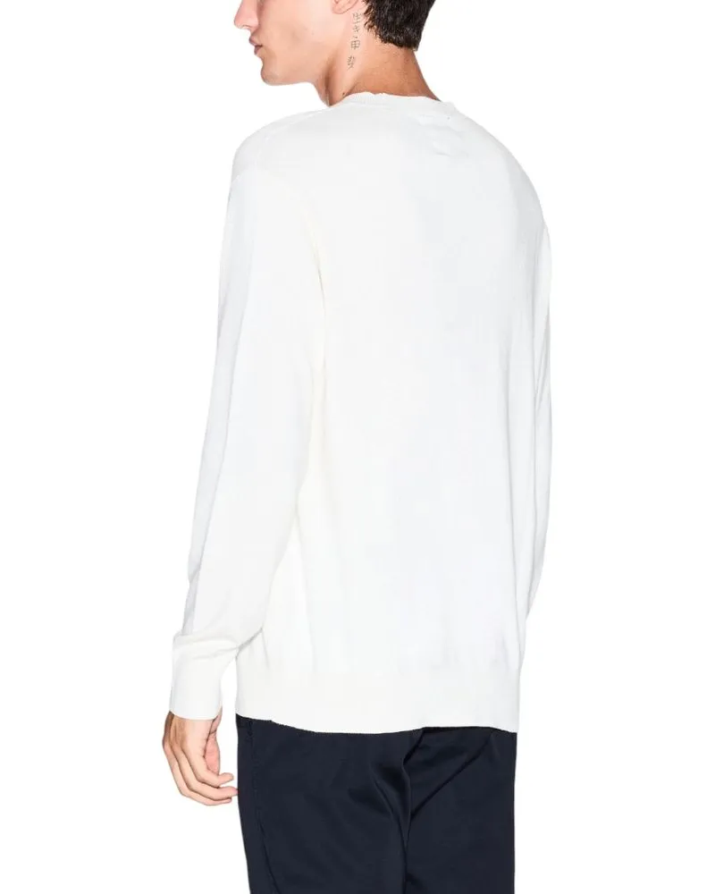 Armani Exchange Viscose-Blend Crew Neck Sweatshirt — White White