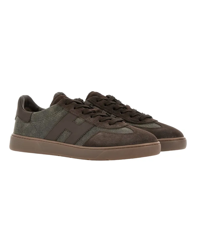 Hogan Men's Sneakers Cool Suede Brown Outer: Goat Leather Trainers Brown