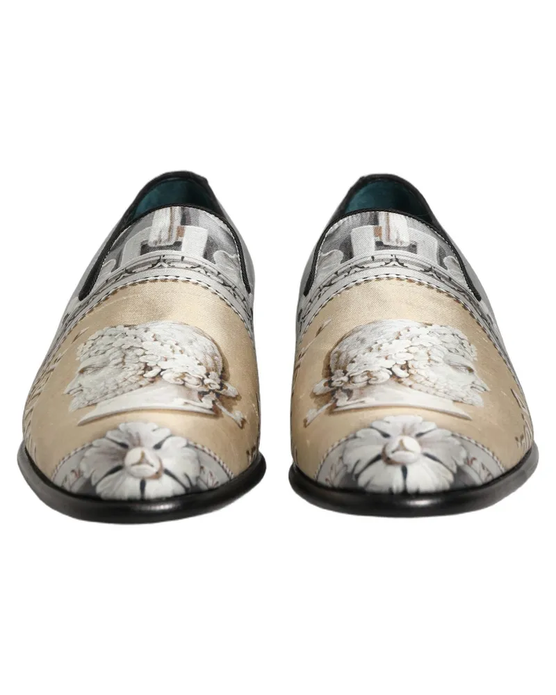 Dolce & Gabbana Men's Multicolor Roman Slip On Dress Loafers Shoes Leather Multicolor