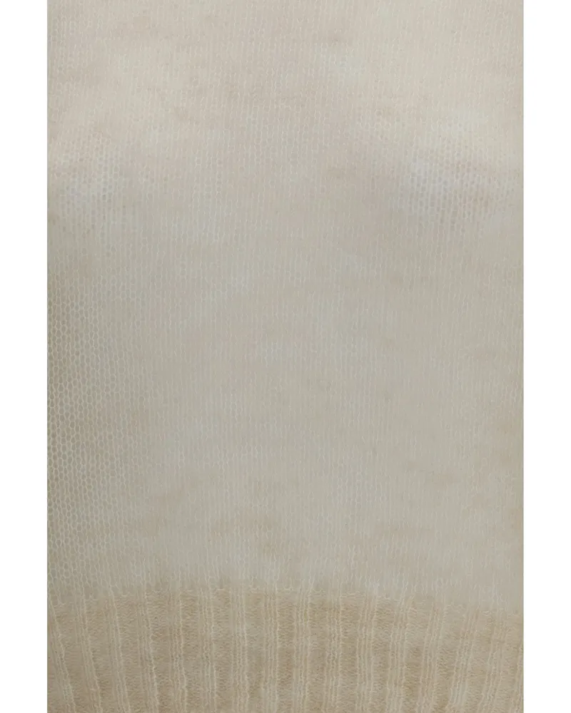 Brunello Cucinelli Mohair and Wool Blend Sweater — White White
