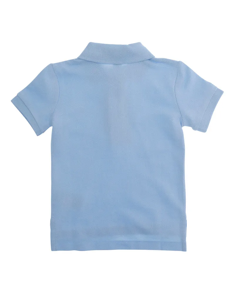 Ralph Lauren Embroidered Logo Cotton Polo Shirt — Blue Blue