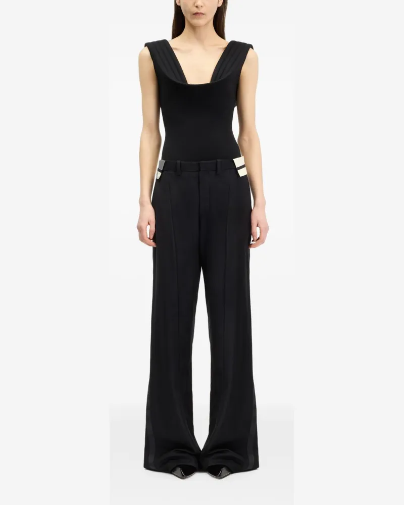 Jean Paul Gaultier Straight-Leg Wool Trousers — Black Black