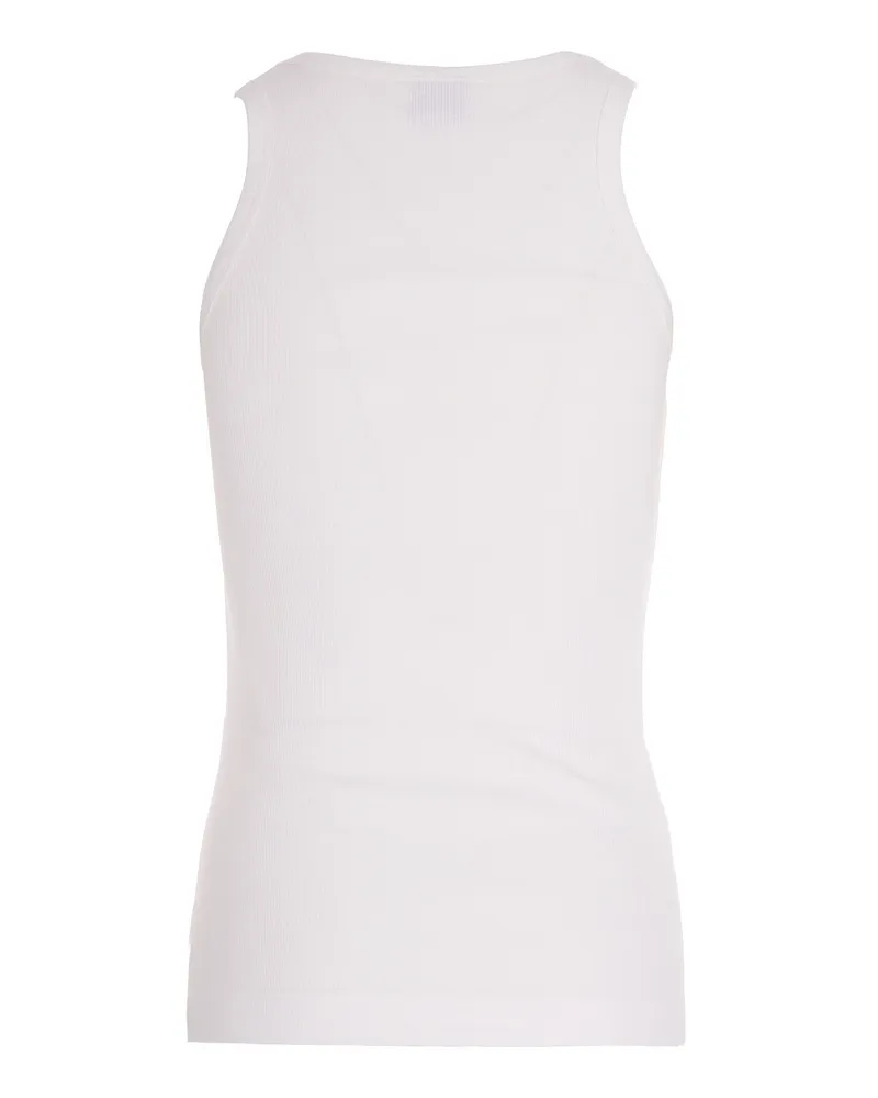 Pinko Women Ribbed Tank Top Love Birds White White-Snow Main: Cotton Vests & Tops White/snow White