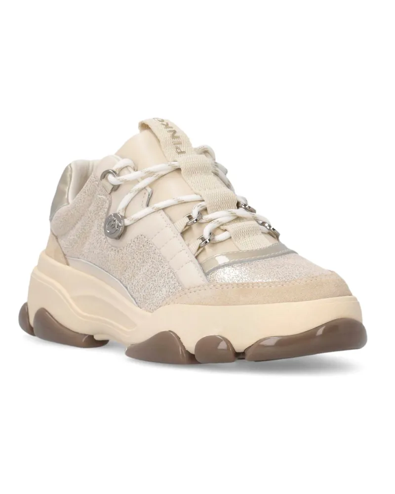 Pinko Women's Sneakers Athena 01 Suede Platinum Upper: Cow Leather Trainers Platinum