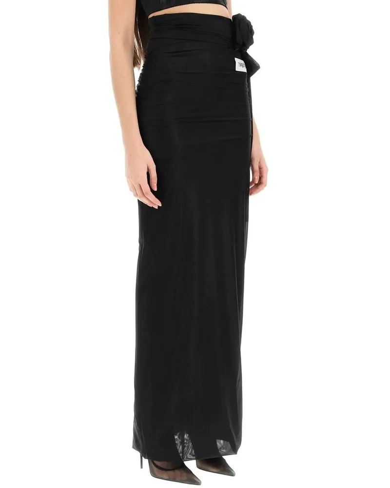 Dolce & Gabbana Women's Black Elastane Long Skirt Black