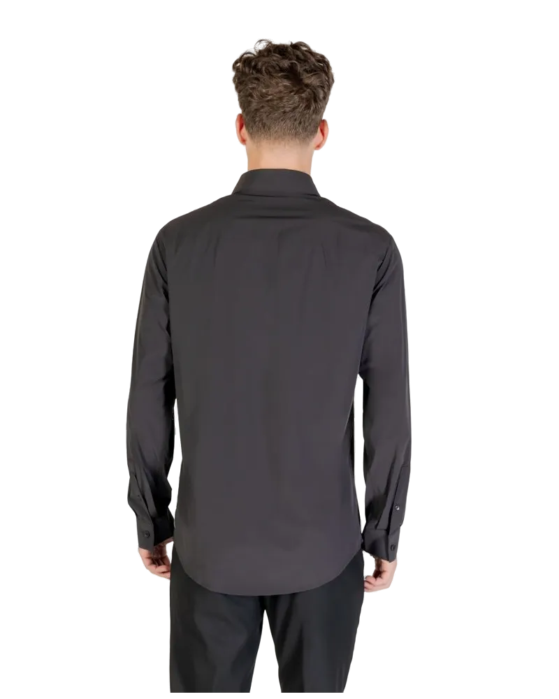 Armani Exchange Stretch Elastane Shirt — Black Black