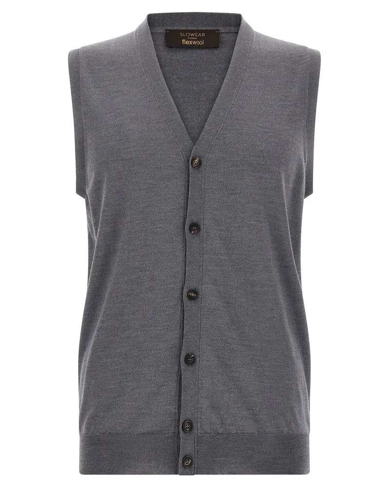Zanone Flexwool Vest — Charcoal Charcoal