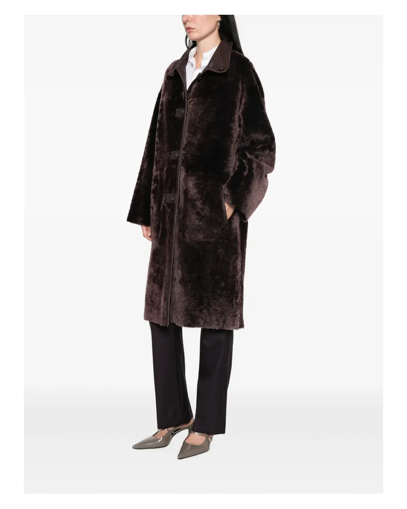 Joseph Reversible Shearling Coat — Brown Brown