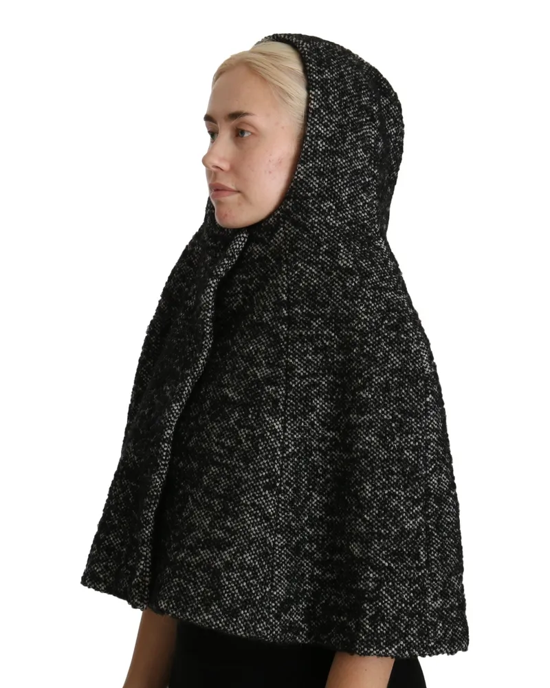 Dolce & Gabbana Women Gray Tweet Wool Kaftan Jacket Coat Top Accessory Gray