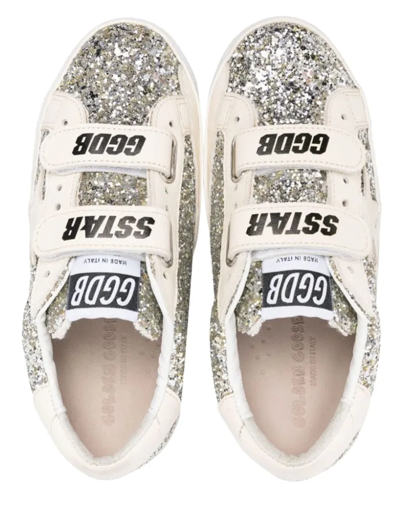 Golden Goose Glitter Low-Top Sneakers — Silver Silver