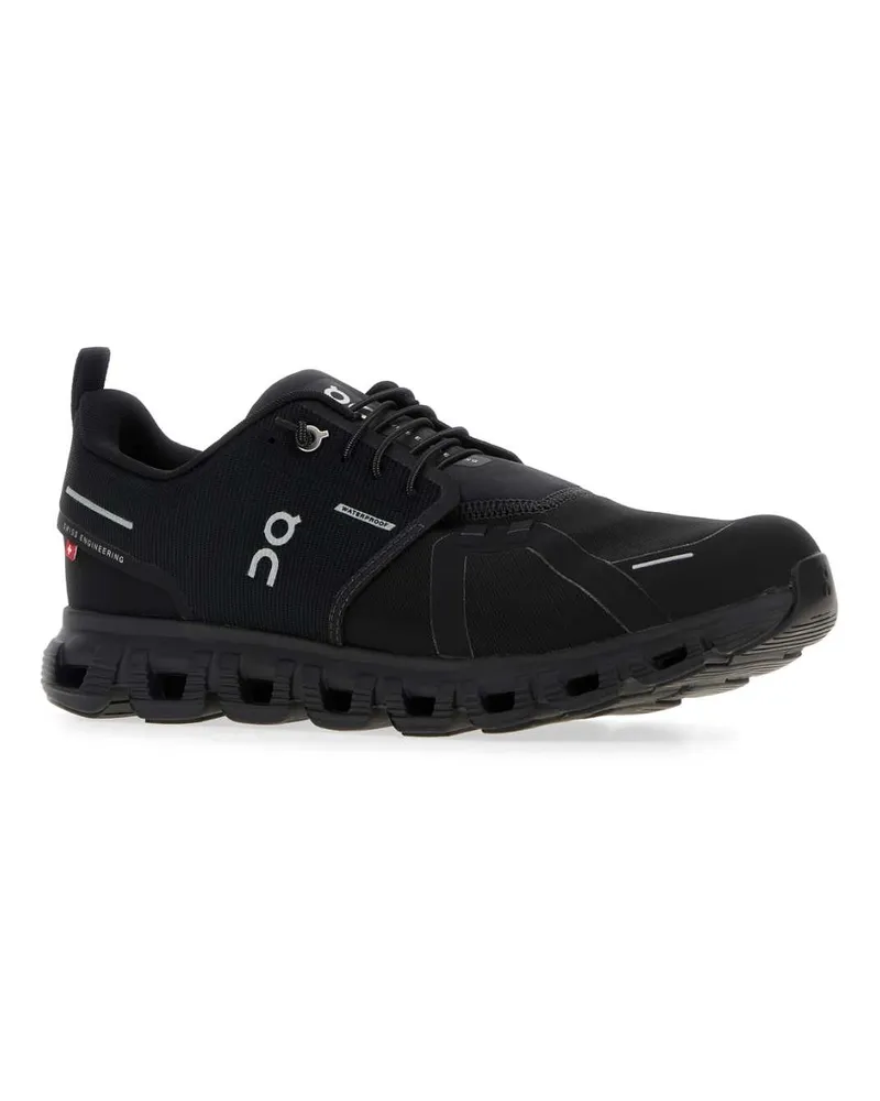 ON Men's Black Fabric Cloud 6 Wp Sneakers Blackblack Black