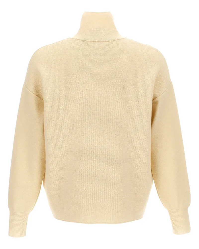 MA'RY'YA Wool Half-Zip Sweater — Cream Cream