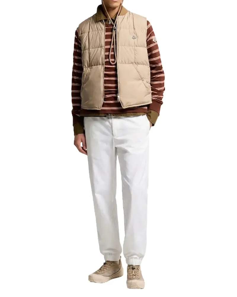 Moncler Men Striped Stretch Jogging Pants Ivory >> Rtw Joggers 