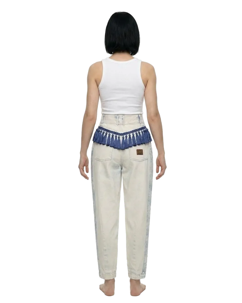 Dolce & Gabbana Five-Pocket Linen Blend Trousers — Beige Beige