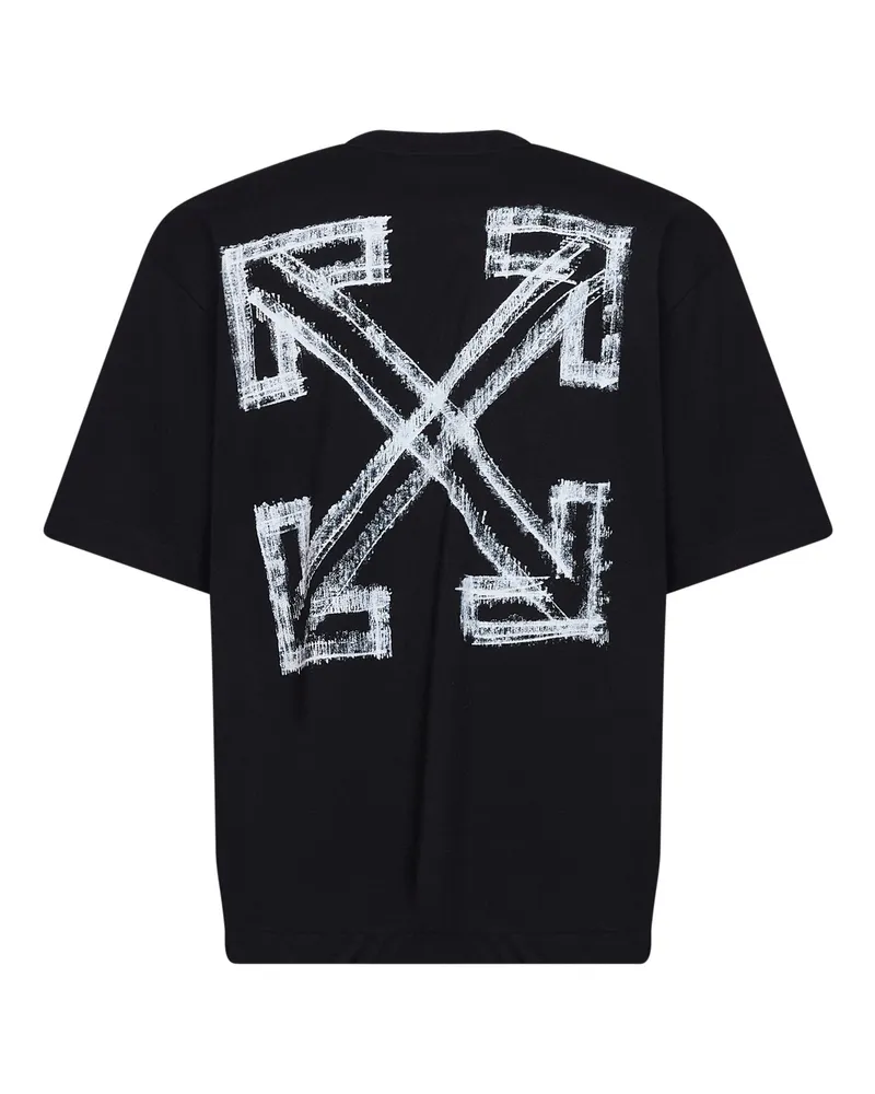 OFF-WHITE Men T-Shirt Motion Arrow Black Cotton T-Shirts And Polos Black