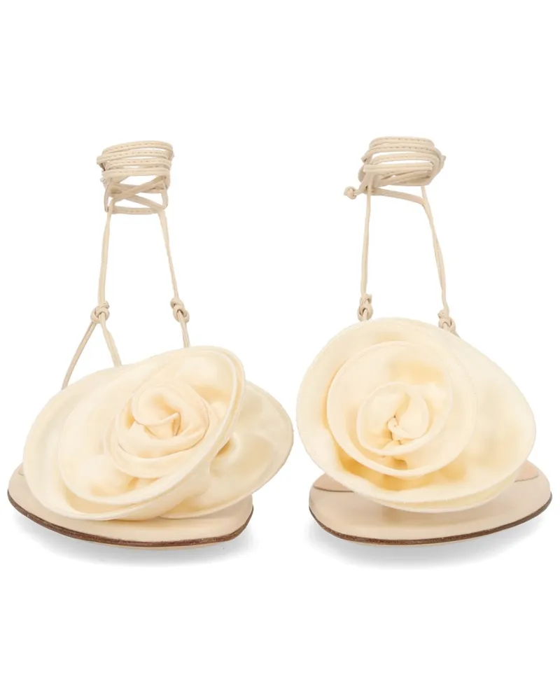Magda Butrym Silk Flower Sandal — Ivory Ivory