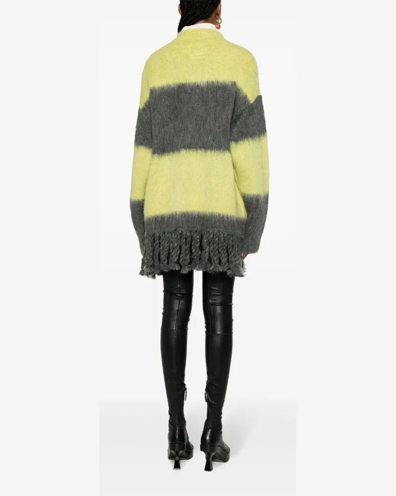Etro Striped Alpaca Wool-Blend Cardigan — Yellow Yellow