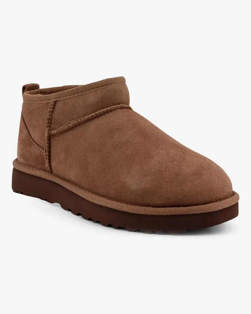 UGG Women's Ankle Boots Classic Ultra Mini Suede Brown Brown
