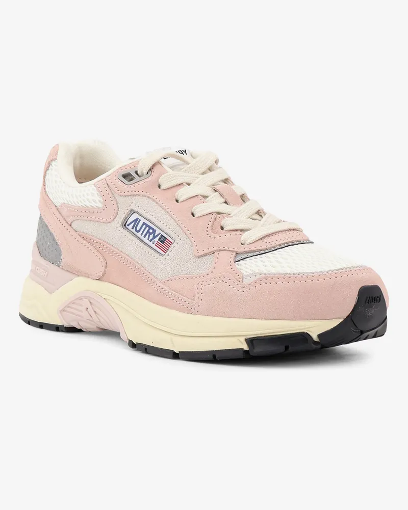 AUTRY Women's Sneakers Hyperway Low Pink Mesh-Suede Trainers Mesh/suede Pink