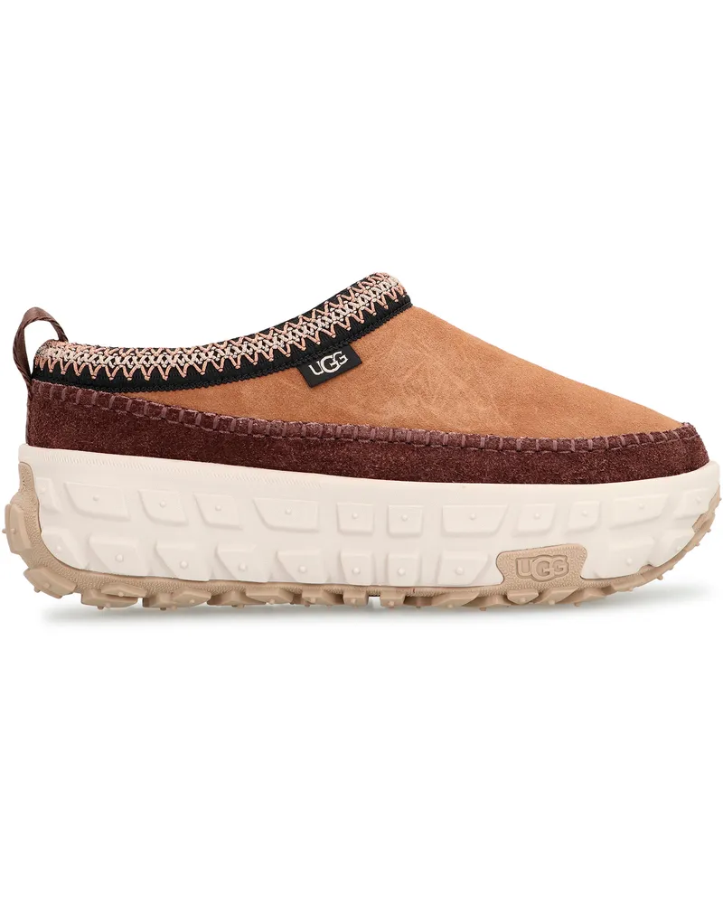 UGG Women's Venture Daze Sheepskin Clog Brown And Suede; Eva Sole Slippers Flat Shoes Brown