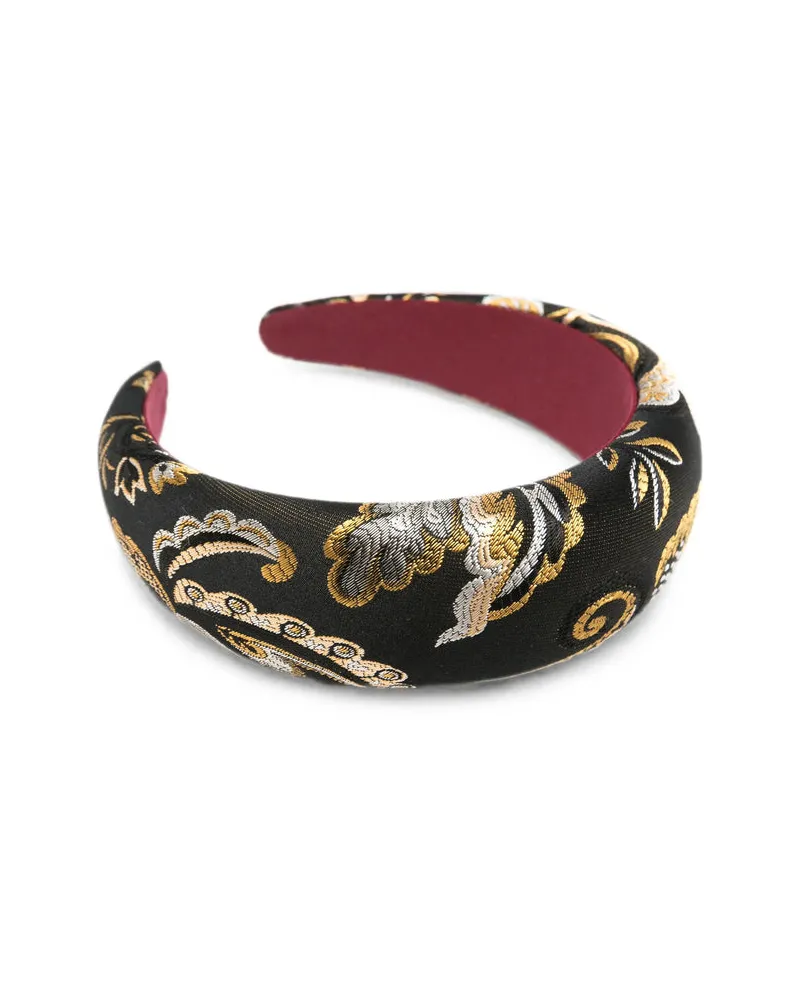 Etro Floral Jacquard Padded Headband — Black Black